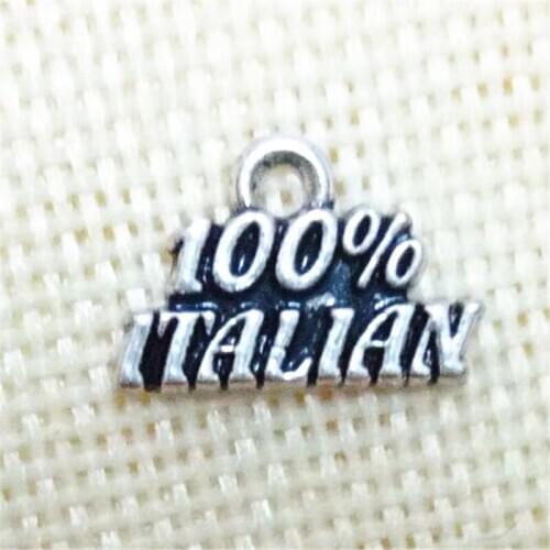 50pcs round 100% ITALIANl rhodium plated charms 10*15MM