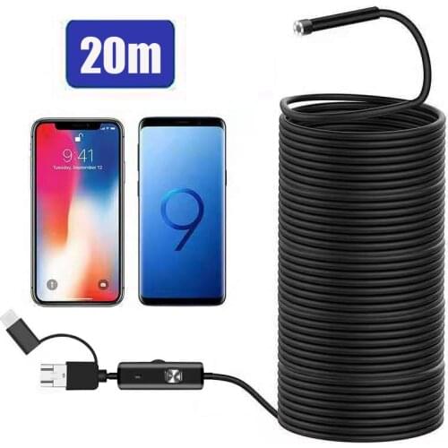 20m Endoscope Flexible Usb c Mini Fish Finder Underwater Camera Android Phone Car Borescope Video Smartphone for Ice Sea Fishing
