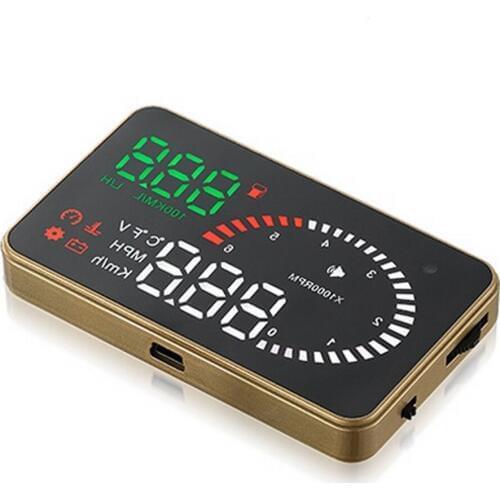 Display X6 Golden design Overspeed Alarm 3 inch HD Smart Fuel consumption OBD2 Voltage ometer Universal car head up display