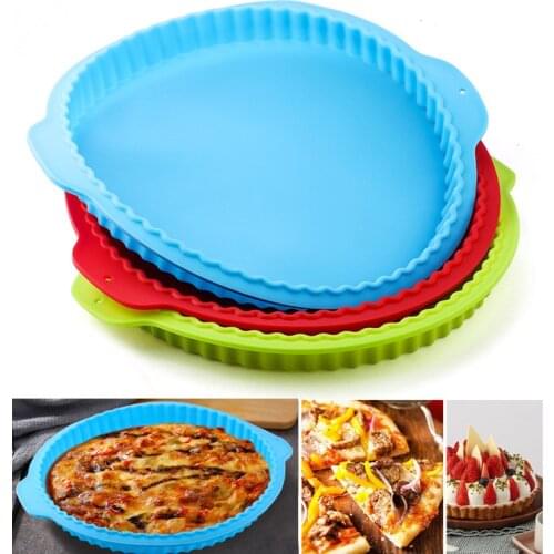 Pie Mold Round Silicone Cake Baking Tray 10inch High Temperature Baking Tools Bread Mold Easy Release Pizza Flying Molds