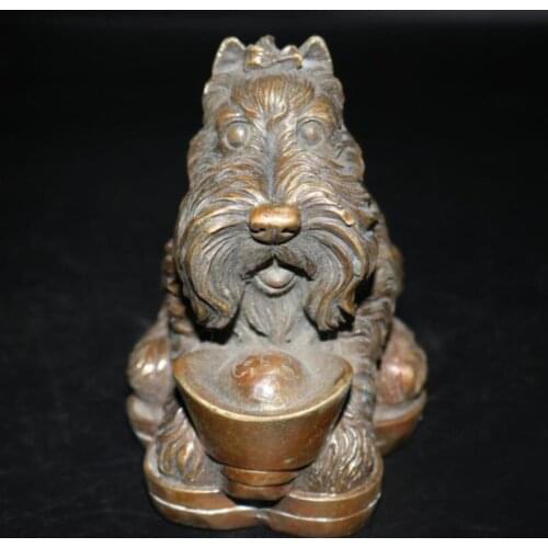 China brass wealth dog crafts statue