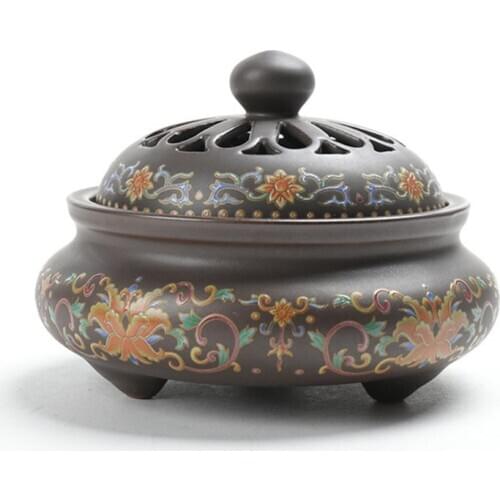 Creative Ceramics Incense Burner Colored Enamel Home Indoor Incense Coil Plate Aroma Burner Home Decor Art Crafts Ornaments