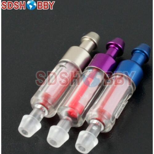 Prolux 1583 Light Weight Small Re-buildable Fuel Filter D4xL37mm (Purple/Champagne/Blue)