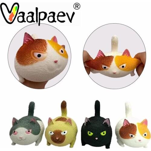Kawaii Angry Cats Squeeze Anti Stress Relief Squshy Doll Ball Animal Fidget Hand Desk Cute Toys For Girls Kids Gift Dogs Pets