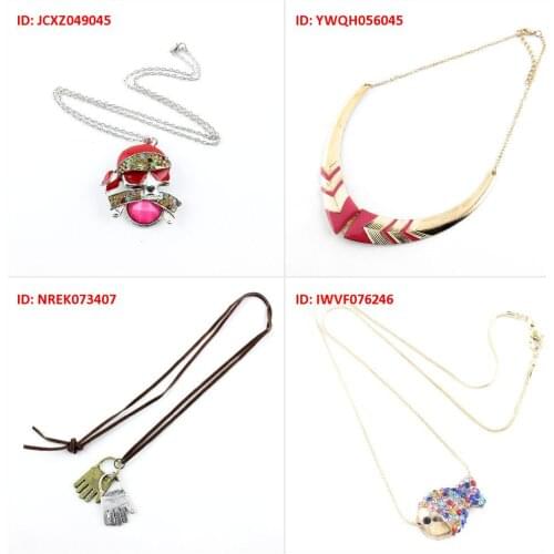 Fashion Jewelry Necklace Pendent Shiny Skull Pirate Statement Pink Oil Drip Collars Bronze Palms Hands Leather Rope Colo