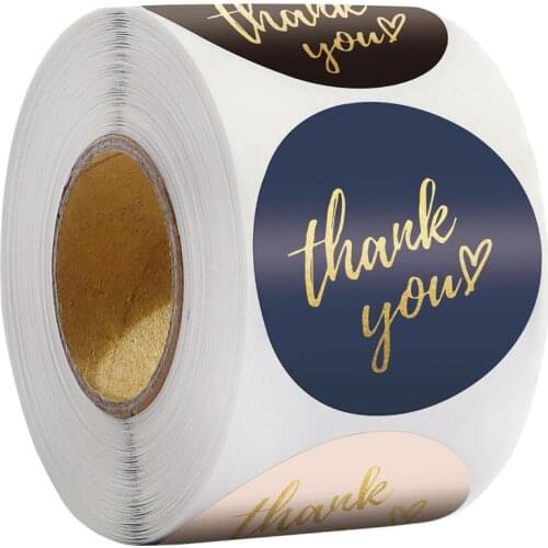 500pcs Thank You Stickers Seal Labels 1.5inch Gold Foil Paper Decoration Sticker for Handmade Wedding Gift Stationery Sticker