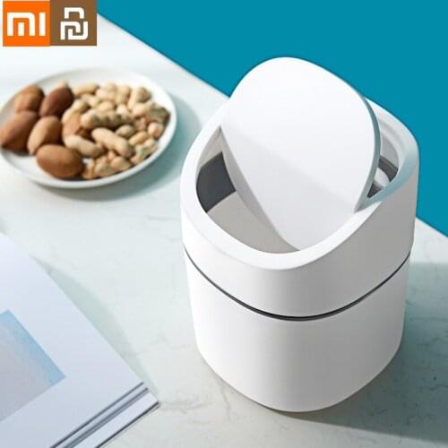 XIAOMI YOUPIN Mini Desktop Multifunctional Trash Can Home Car Storage Bucket Accessories With Lid Garbage Bin Living Room Office