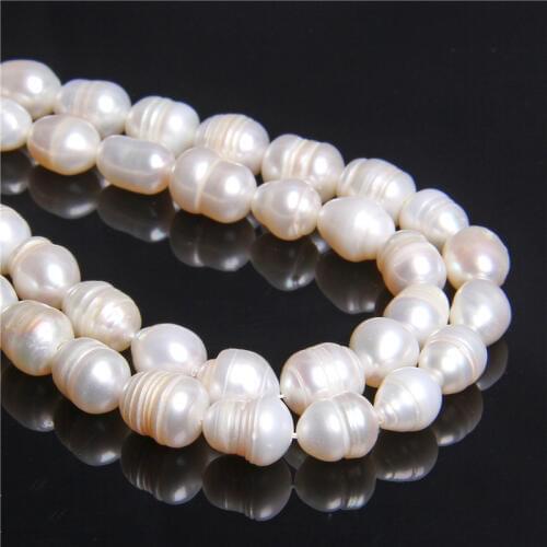 Natural White stripe Freshwater pearls bead for women making pearl jewelry bracelet necklace earring material Accessories 9-10mm