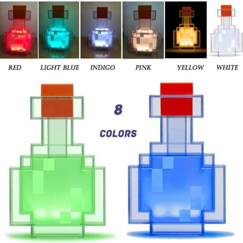 New Changing Potion Bottle Lights Up and Switches Between 8 Different Colors Shake Control Night Lamp Toy