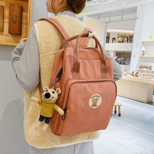 New Trend Female Backpack Fashion Women Backpack Cute Bagpack Solid Color School Bags for Teenagers Girls Sac A Dos