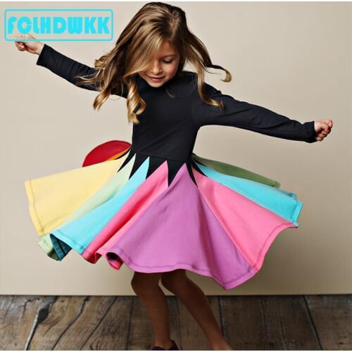 12M-5 Years girls dress long sleeve 2020 spring Candy colors Clothing Kids Baby Princess toddler girl dresses Children Clothes