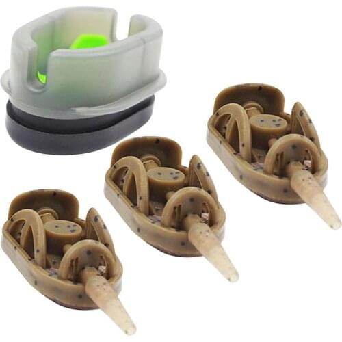 Carp Fishing Inline Flat Method Feeder Portable 3+1 Inline Method Carp Fishing Bait Basket Feeders Mould Set Pesca Fish Tackle