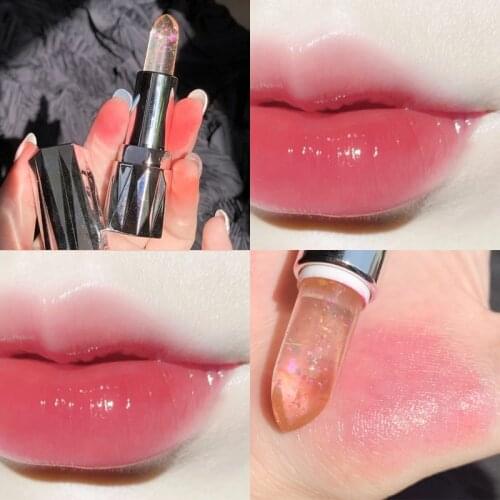 Transparent Jelly Lipstick Temperature Change Velvet Lip Gloss Moisturizing Easy To Color Lip Balm Makeup Korean Cosmetics