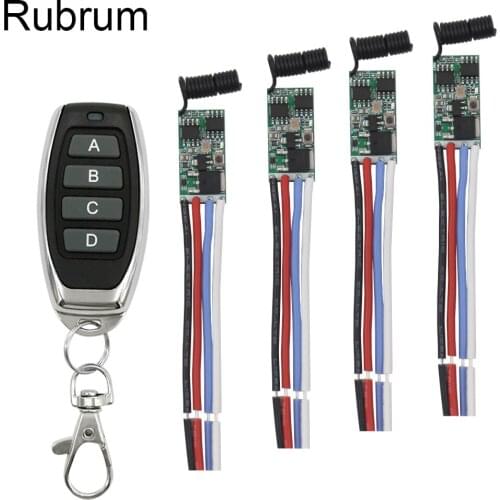 Rubrum 433mhz DC 3.6V 12V 24V 1CH LED Lamp Controller Micro Receiver Relay Wireless RF Remote Control Switch Power Transmitter