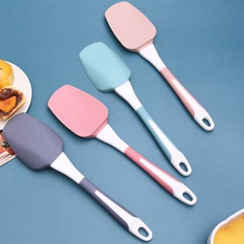 Cream Scraper Non-stick One-piece Design Heat Resistant Silicone Baking Spatula Oil Detachable Brush Tool for Bakery