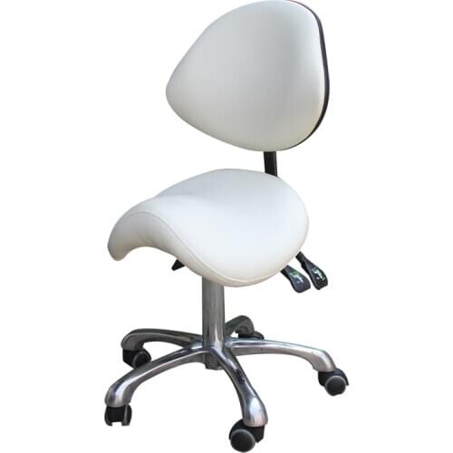 H1 Standard Dental Mobile Chair Saddle Doctors Stool PU Leather Dentist Chair Spa Rolling Stool with Back Support for Beauty