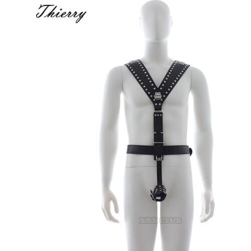 Thierry Male Chest Harness Strap with penis lock, Fetish bondage restraint Clubwear Night field wear, Sex Toys For Men