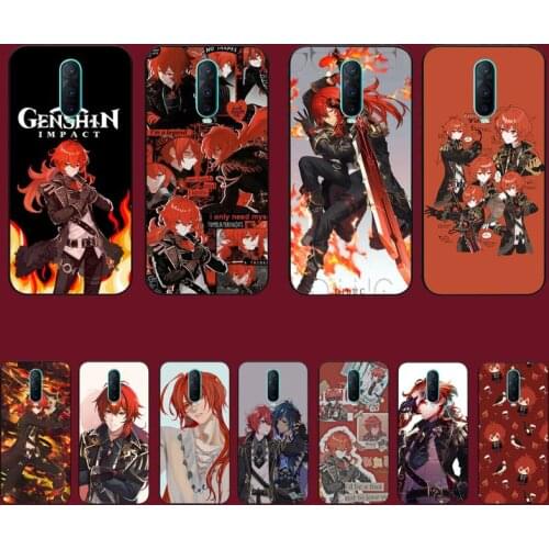 TOPLBPCS Genshin Impact Diluc Phone Case for Vivo Y91C Y11 17 19 17 67 81 Oppo A9 2020 Realme c3