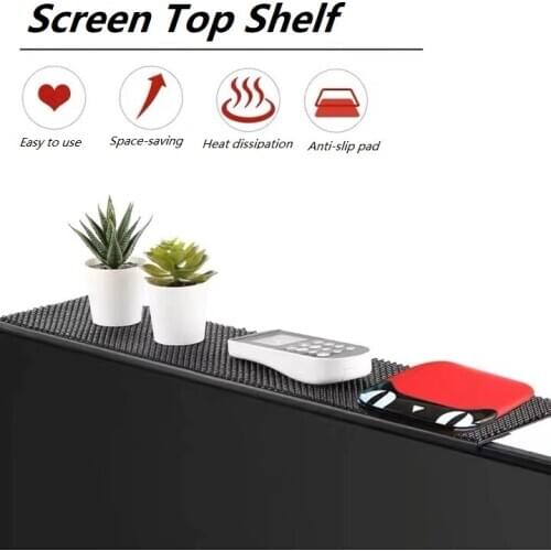 TV Computer Screen Top Shelf Adjustable Monitor Storage Bracket Mounts Stand for Media Box, Game Console, Router, Remote Control