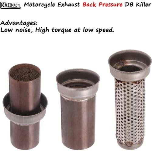 51mm Universal Motorcycle Exhaust Modified Back Pressure DB Killer Catalyst Silencer Reduce Noise High Torque At Low Speed
