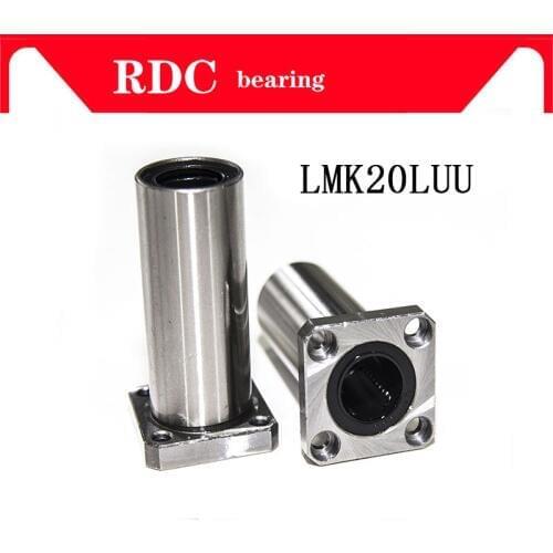 LMK20LUU 20mm High quality long type flange bearing linear bush 3d priter XYZ CNC parts LMK20L for 20mm linear guide rail