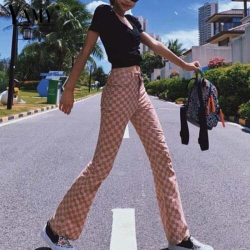 Женские брюки в клетку YAMY China At AliExpress