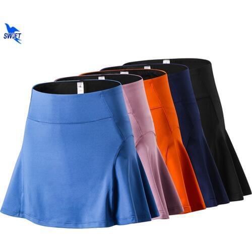 Anti Glare Stretch Shorts Liner Sport Tennis Skirt Quick Dry Loose Women Running Skirts Summer Badminton Skirt with Pocket