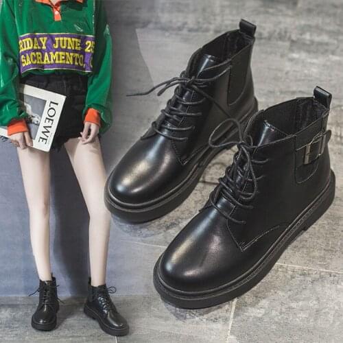 New womens boots casual autumn and winter warm lacing platform boots comfortable and comfortable round head womens boots