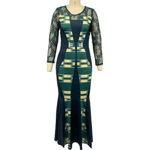 Summer Dress Women 2020 Elegant Sexy Hollow Out Lace Long Party Dress Vintage Casual Plus Size Slim Bodycon Mermaid Maxi Dresses