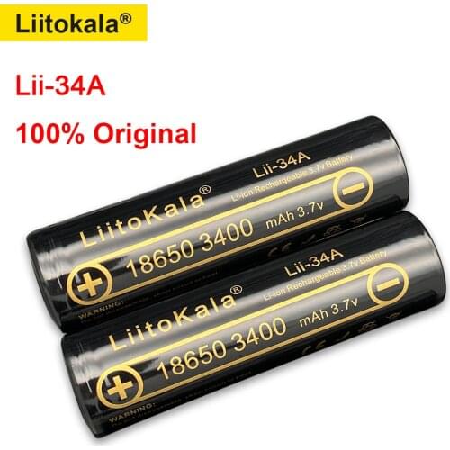 100% Original high quality Liitokala 18650 battery 3.7V 3400mAh 18650 rechargeable batteries for flashlight