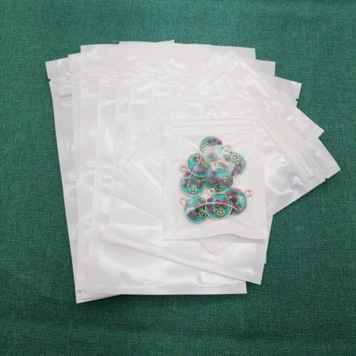 100pcs Plastic Storage Bags Pearl Film Bag Aluminum Foil ZipLock Bag Small Plastic Bags for Jewelry Packaging Pouch Reusable Zip