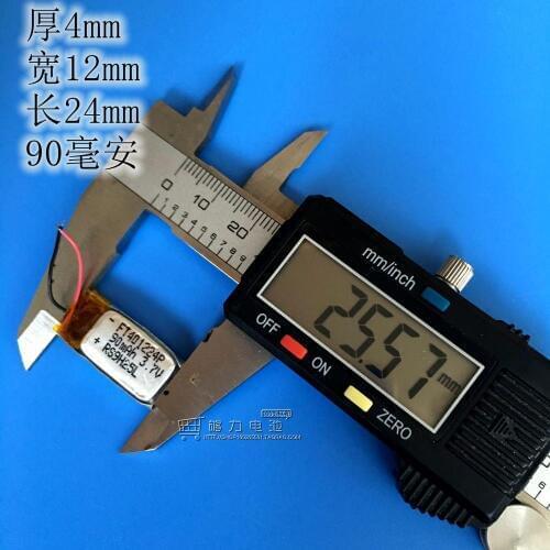 3.7V polymer lithium battery, 401224 90mAh smart wristband watch, Bluetooth toy camera Rechargeable Li-ion Cell