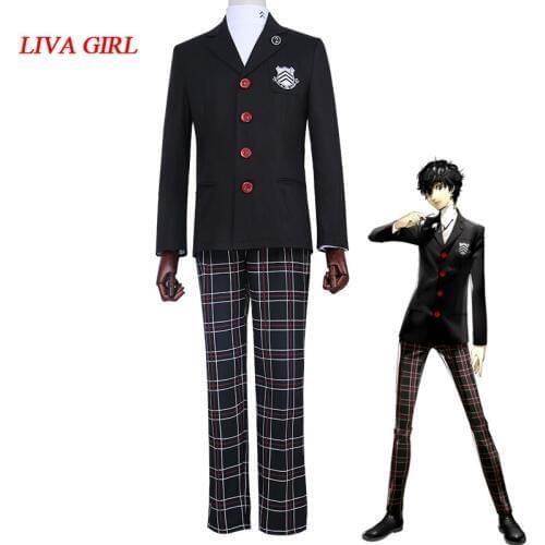Anime Persona 5 Adult Ren Amamiya Cosplay Costume Persona 5 Joker Anime cosplay full set uniform for party Halloween