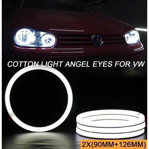 Car Styling White LED Halo Rings Angel Eyes for Volkswagen VW Golf 4 5 1998-2009 SMD Angel Eyes Auto Headlight DRL