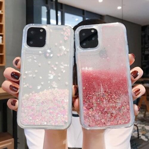 Liquid Quicksand Bling Glitter Phone Cases For iPhone 12 11 Pro Max XS MAX X XR 6 6S 8 7 Plus Water Shine Silicon Cover