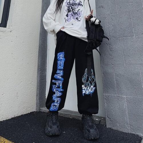 Cool Gothic Pants Streetwear Women Autumn Black Joggers Harajuku Trousers Hip Hop Rock Pants Summer Punk Cargo Pants Females y2k