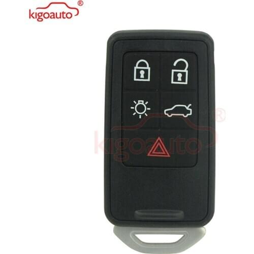 Kigoauto KR55WK49264 Smart key case shell cover 5 button for Volvo 2007 2008 2009 2010 2011 XC70 V70 XC60 S80 S60