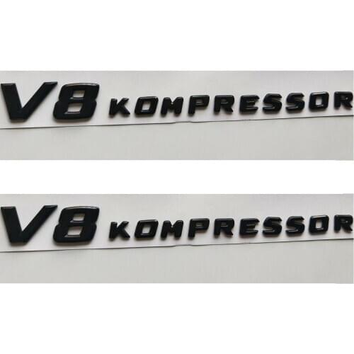 2 pcs Black V8 COMPRESSOR Emblem Badge Emblem for Mercedes