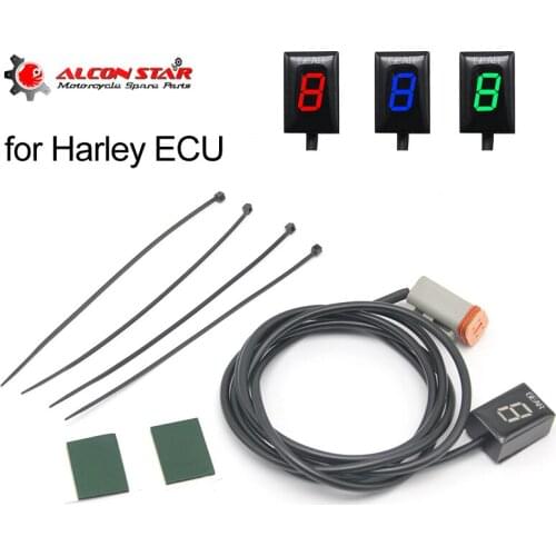 Alconstar Motorcycle Ecu Direct Mount 1-6 Speed 3 Color LED Gear Display Indicator For Harley Motorcycle Plug Play EFI Engine