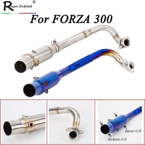 Motorcycle Exhaust Muffler for Forza300 Exhaust Middle Pipe for FORZA 300 Front Pipe Stainless Steel