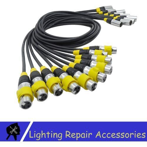 10Pcs/lot Waterproof 3Pin DMX Signal Line Connection Shielded XLR DMX Cable Male To Female For 18x12w Waterproof Par Light