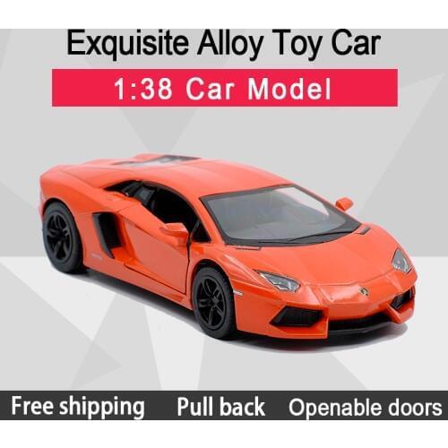 Kinsmart 1:38 Aventador Lp700-4 Alloy Diecast Car Model Toy With Pull Back For Kids Gifts Toy Collection