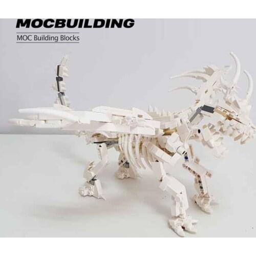 566PCS Jurassic World 3d Childrens Dinosaur Skeleton Blocks Dinosaur Diy Educational Toys Moc Blocks Toys Skeleton Dragon