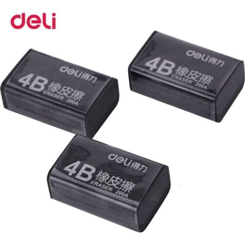 Deli Pencil Eraser Office Stationery 4 Pcs/Pack Practical Normal Rubber Eraser Student For School Learning Stationery Eraser