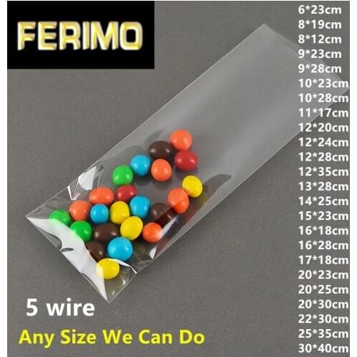 LBSISI Life Transparent Plastic Bag For Candy Cookie Bread Food Chocolate Bean Clear Top Open Flat OPP Pen Gift Packaging Bags