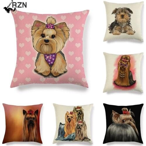 45cm*45cm Yorkshire dog linen/cotton throw pillow covers couch cushion cover home decorative pillow covers