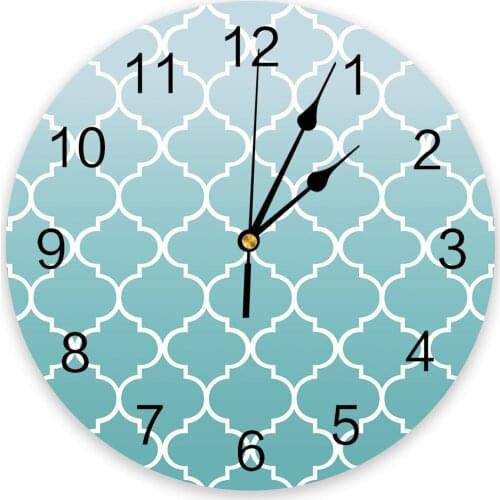 Moroccan Turquoise Gradient Wall Clock For Modern Home Decoration Teen Room Living Room Needle Hanging Watch Table Clock