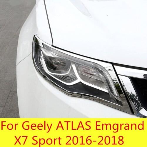Modified headlight eyebrows special headlights eyebrows decorative strips sequins For Geely ATLAS Emgrand X7 Sport 2016-2018