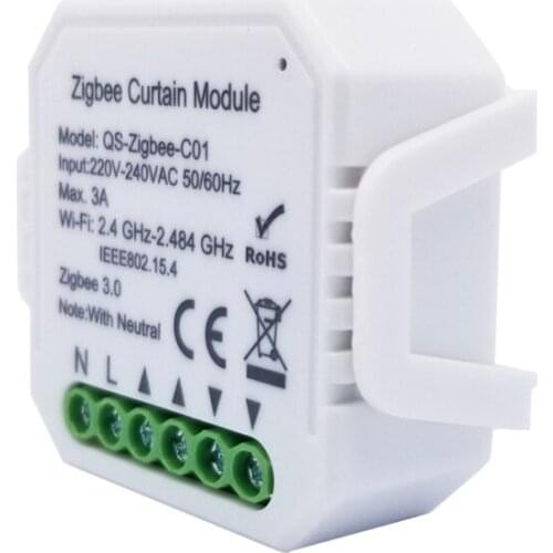 Tuya Zigbee Curtain Switch Module for Roller Shutter Blinds Motor Smart Home Smart Life Voice Control Google Home Alexa
