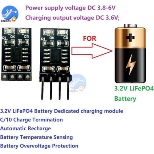 1A 3.2V 3.6V LiFePO4 Battery Dedicated Charging Module Li Polymer Cell Battery Charger input 3.8V 4.2V 4.5V 5V for Ebike UPS Car